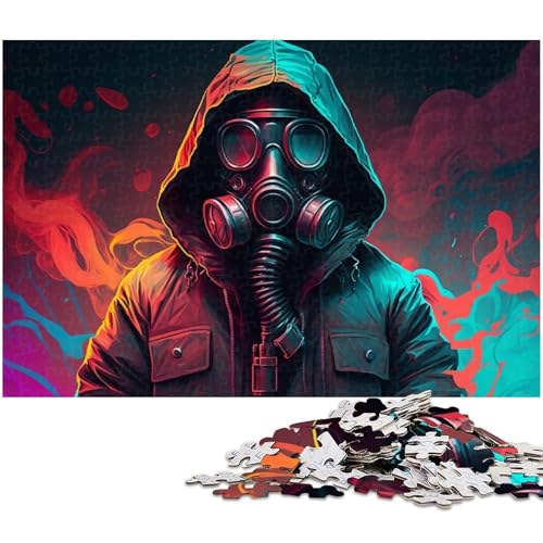 Farbige Gasmasken für Erwachsene, 1000 Teile, Unmögliches Puzzle für Jugendliche ab 14 Jahren, Größe 50 x 75 cm von LLONGKT