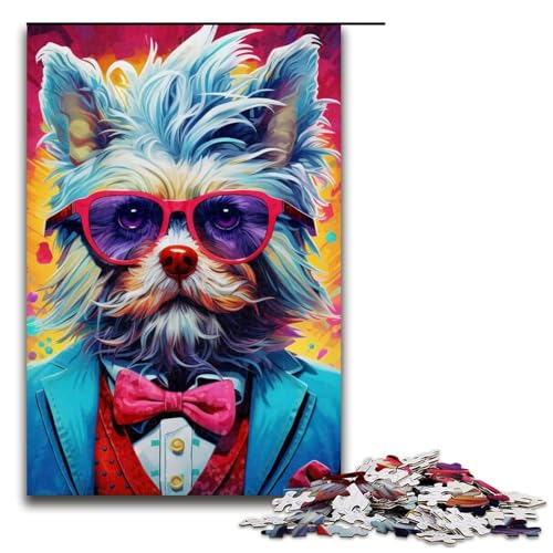 Farbiges Hundepuzzle, 1000 Teile für Erwachsene, Puzzle-Kunstwerk, Spaß für Zuhause, Geburtstagsgeschenk, Reisegeschenk, Größe 50 x 75 cm Farbiges Hundepuzzle, 1000 Teile für Erwachsene, Puzzle-Kunstwerk, Spaß für Zuhause, Geburtstagsgeschenk, Reisegeschenk, Größe 50 x 75 cm von LLONGKT