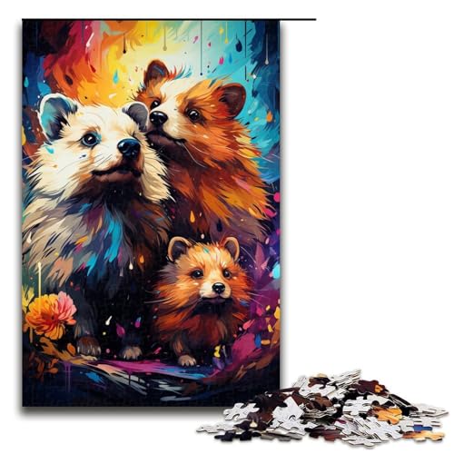 Farbmalerei Meerschweinchen-Puzzle 1000 Teile Puzzle für Erwachsene Gutes Geschenk für Teenager ab 14 Jahren Größe 50x75cm von LLONGKT