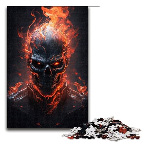 Feuerschädel-Puzzle, 1000 Teile, für Erwachsene, Analyse und Logik, für Teenager ab 14 Jahren, Größe 50 x 75 cm von LLONGKT