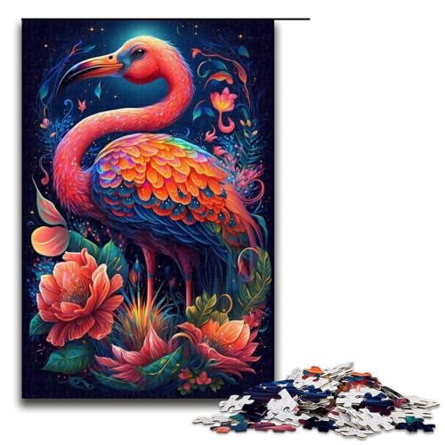 Flamingo-Puzzle mit 1000 Teilen für Holzpuzzles, pädagogisches Spielzeug zum Stressabbau, Größe 50 x 75 cm Flamingo-Puzzle mit 1000 Teilen für Holzpuzzles, pädagogisches Spielzeug zum Stressabbau, Größe 50 x 75 cm von LLONGKT