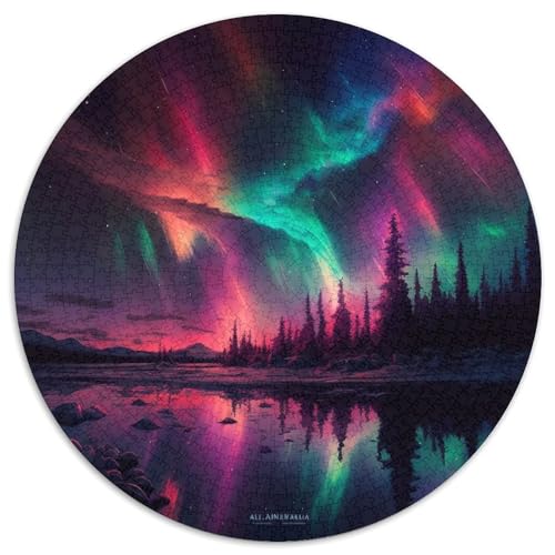 Galaxie-Landschaft, runde Puzzles aus Karton, 1000 Teile, Puzzle für Erwachsene, interaktives Familienspiel, Denksportaufgabe, Lernspielzeug (Größe 67,5 x 67,5 cm) von LLONGKT