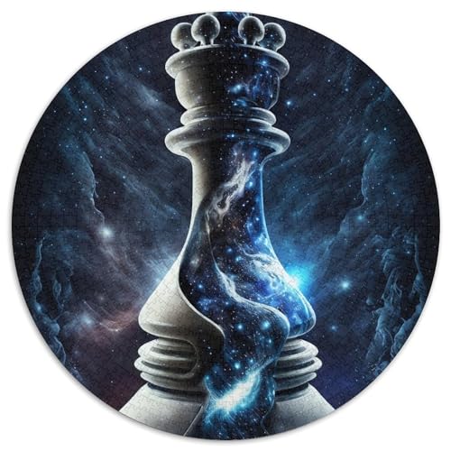 Galaxy Chess Paper Round Puzzles für Erwachsene, 1000 Teile, anspruchsvolles DIY-Denkspiel, perfektes Familienspiel oder dekoratives Geschenk (67,5 x 67,5 cm) von LLONGKT