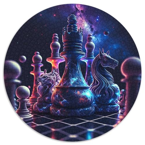 Galaxy Chess Rundes Puzzle aus Karton, 1000 Teile, für Erwachsene, anspruchsvolles Denkspiel für Teenager, Spaß für den Spieleabend mit der Familie (Größe 67,5 x 67,5 cm) von LLONGKT