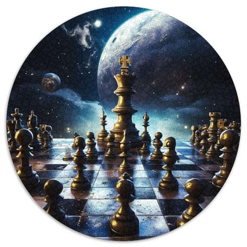 Galaxy Chess - Rundes Puzzle aus Karton für Erwachsene, 1000 Teile, Denkspiel für Teenager und Familieninteraktion (67,5 x 67,5 cm) von LLONGKT