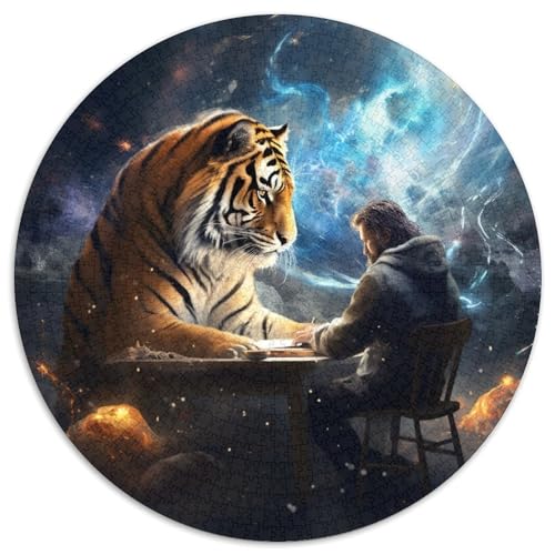 Galaxy Tiger Piano-Puzzle für Erwachsene, 1000-teiliges Puzzle für Erwachsene für Teenager und Familien, perfekte DIY-Dekoration und knifflige Herausforderung (Größe 67,5 x 67,5 cm) von LLONGKT
