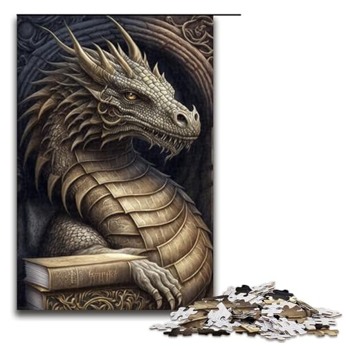 Golden Flying Dragon Puzzle, 1000 Teile, Puzzle für Erwachsene, praktisches Spiel, Kunstwerk, Geschenk für Teenager ab 14 Jahren (Größe 50 x 75 cm) von LLONGKT