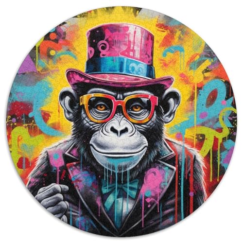 Graffiti-Malerei-Affen-Puzzle für Erwachsene, 1000 Teile, pädagogisches Denkspiel, künstlerische Heim- und Bürodekoration, ab 14 Jahren (67,5 x 67,5 cm) von LLONGKT