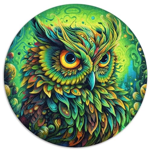 Grünes Eulen-Puzzle für Erwachsene, 1000 Teile, pädagogisches Denkspiel, künstlerische Heim- und Bürodekoration, ab 14 Jahren (67,5 x 67,5 cm) von LLONGKT