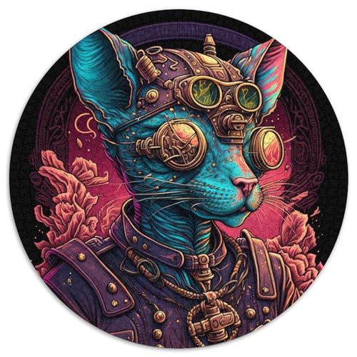 Haarloser Katzenkrieger-Puzzle für Erwachsene, 1000 Teile, pädagogisches Denkspiel für Erwachsene, künstlerische Heim- und Bürodekoration, ab 14 Jahren (67,5 x 67,5 cm) von LLONGKT