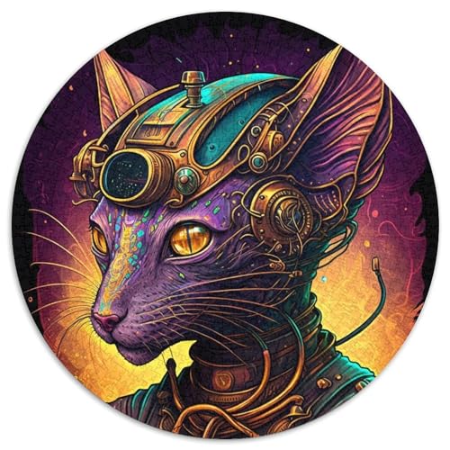 Haarloser Katzenkrieger-Puzzle für Erwachsene, 1000 Teile, pädagogisches Denkspiel für Erwachsene, künstlerische Heim- und Bürodekoration, ab 14 Jahren (67,5 x 67,5 cm) von LLONGKT