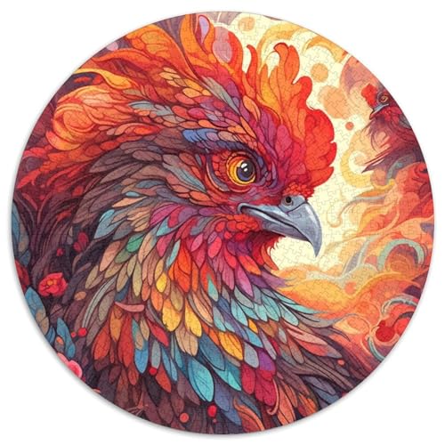 Hahn-Puzzle für Erwachsene, 1000 Teile, pädagogisches Denkspiel, künstlerische Heim- und Bürodekoration, ab 14 Jahren (Größe 67,5 x 67,5 cm) von LLONGKT