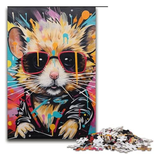 Hamster-Puzzle mit 1000 Teilen, Papppuzzle, pädagogisches Spielzeug zum Stressabbau, Größe 38 x 26 cm von LLONGKT
