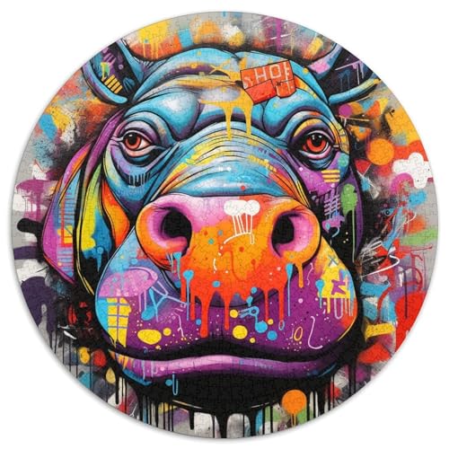 Hippo-Graffiti-Puzzle für Erwachsene, 1000 Teile, pädagogisches Denkspiel, künstlerische Heim- und Bürodekoration, ab 14 Jahren (67,5 x 67,5 cm) von LLONGKT