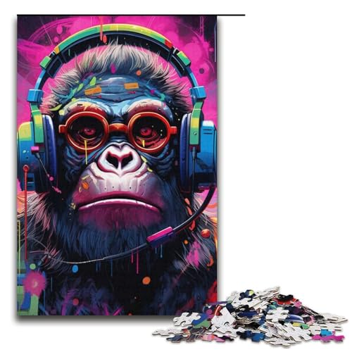 Hund mit Kopfhörer-Puzzle für Erwachsene, 1000 Teile, Puzzle zur Stärkung der Liebe zwischen Paaren, für Teenager ab 14 Jahren, Größe 38 x 26 cm Hund mit Kopfhörer-Puzzle für Erwachsene, 1000 Teile, Puzzle zur Stärkung der Liebe zwischen Paaren, für Teenager ab 14 Jahren, Größe 38 x 26 cm von LLONGKT