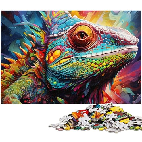 Jigsaw Art Chamäleon, 1000 Teile, für Erwachsene, Puzzle, anspruchsvoll zu vervollständigen, Aber lustig und humorvoll, Größe 38 x 26 cm Jigsaw Art Chamäleon, 1000 Teile, für Erwachsene, Puzzle, anspruchsvoll zu vervollständigen, Aber lustig und humorvoll, Größe 38 x 26 cm von LLONGKT