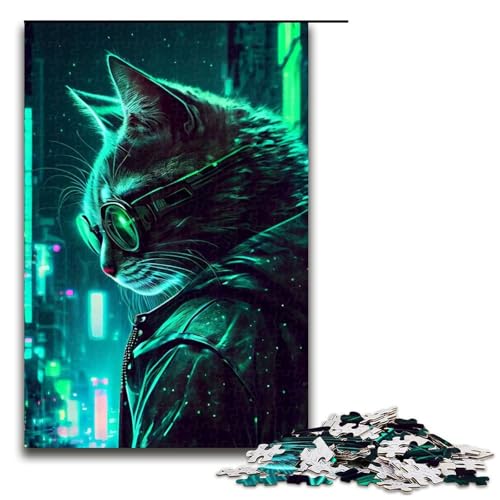Katzen-Puzzle 1000 Teile für Erwachsene, Puzzle zum Stressabbau für Teenager ab 14 Jahren, Größe 50 x 75 cm von LLONGKT