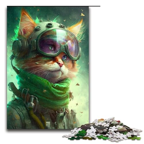 Katzenpuzzle-Geschenke, Puzzle für Erwachsene, 1000 Teile, Heimdekoration für Teenager ab 14 Jahren (Größe 50 x 75 cm) von LLONGKT