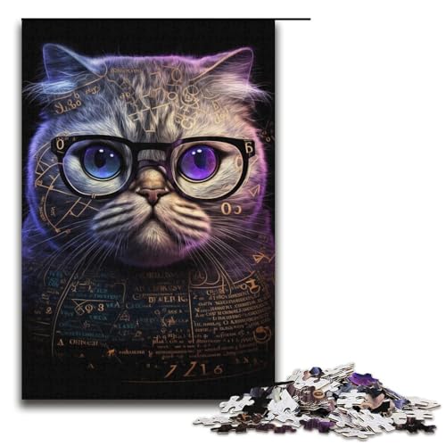 Katzenpuzzle für Erwachsene, 1000-teiliges Puzzle, Kunstwerk, Lernspiel für Geburtstag, Weihnachten, Größe 38 x 26 cm Katzenpuzzle für Erwachsene, 1000-teiliges Puzzle, Kunstwerk, Lernspiel für Geburtstag, Weihnachten, Größe 38 x 26 cm von LLONGKT