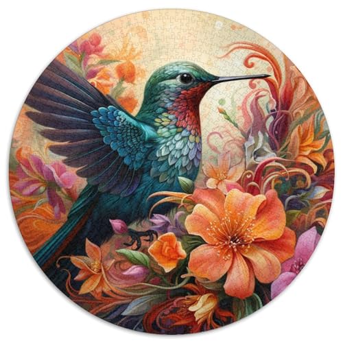 Kolibri-Kunstpuzzle für Erwachsene, 1000 Teile, pädagogisches Denkspiel für Erwachsene, künstlerische Heim- und Bürodekoration, ab 14 Jahren (Größe 67,5 x 67,5 cm) von LLONGKT