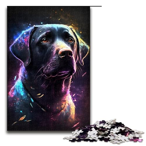 Labrador Retriever-Puzzle, 1000 Teile, für Erwachsene, Heimdekoration, für Teenager ab 14 Jahren, Größe 50 x 75 cm von LLONGKT