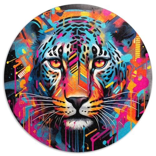 Leoparden-Graffiti-Puzzles für Erwachsene, 1000-teiliges, anspruchsvolles DIY-Denkspiel, perfektes Familienspiel oder dekoratives Geschenk (67,5 x 67,5 cm) von LLONGKT