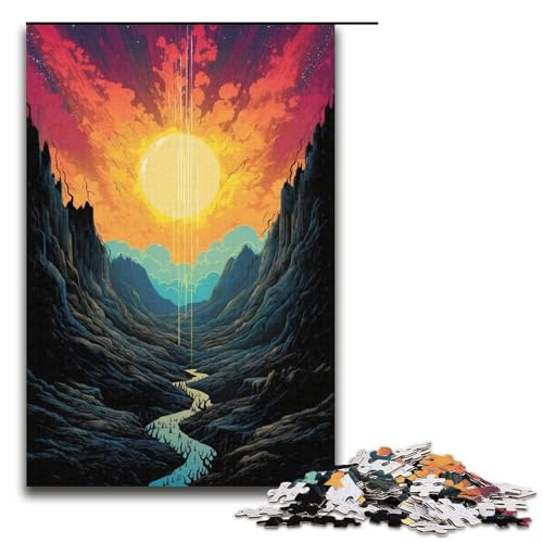 Lernpuzzle „Verträumte, schöne Berge“, Puzzle 1000 Teile für Erwachsene, Familienspiel, Geburtstagsgeschenk, Geschenke (Größe 38 x 26 cm) von LLONGKT