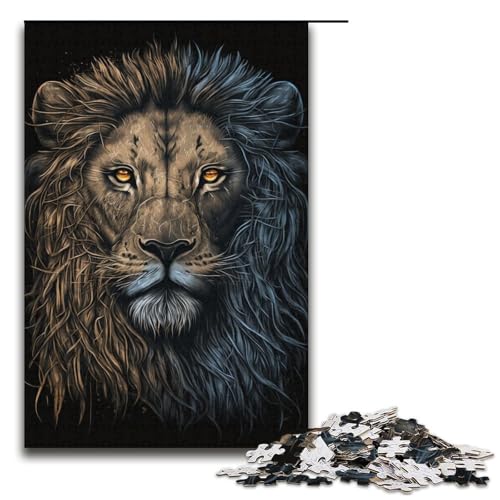 Löwen-Puzzle mit 1000 Teilen für Papppuzzles, pädagogisches Spielzeug zum Stressabbau, Größe 38 x 26 cm von LLONGKT