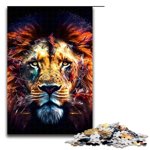 Löwenpuzzle mit 1000 Teilen für Erwachsene, Holzpuzzle, Heimdekoration, Größe 50 x 75 cm Löwenpuzzle mit 1000 Teilen für Erwachsene, Holzpuzzle, Heimdekoration, Größe 50 x 75 cm von LLONGKT