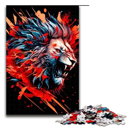 Löwenpuzzle mit 1000 Teilen für Erwachsene, Holzpuzzle, Heimdekoration, Größe 50 x 75 cm Löwenpuzzle mit 1000 Teilen für Erwachsene, Holzpuzzle, Heimdekoration, Größe 50 x 75 cm von LLONGKT