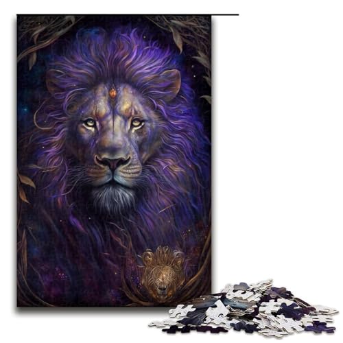 Löwenpuzzle mit 1000 Teilen für Erwachsene, Holzpuzzle, Heimdekoration, Größe 50 x 75 cm von LLONGKT