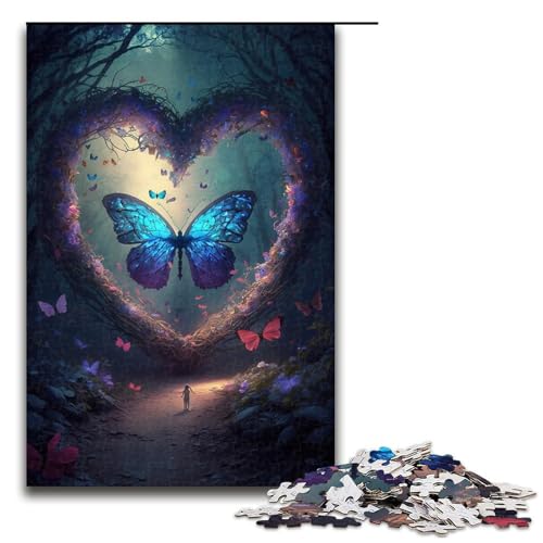 Love Butterfly Puzzle 1000 Teile für Erwachsene, Heimkunstdekor für Teenager ab 14 Jahren, Größe 50 x 75 cm von LLONGKT