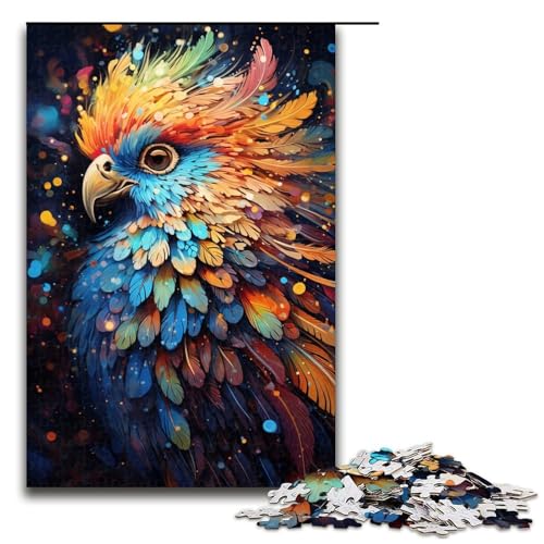 Malen Bunter Papagei Puzzle 1000 Teile Puzzle für Erwachsene Stressabbau Geeignet für Jugendliche ab 14 Jahren Größe 50x75cm von LLONGKT