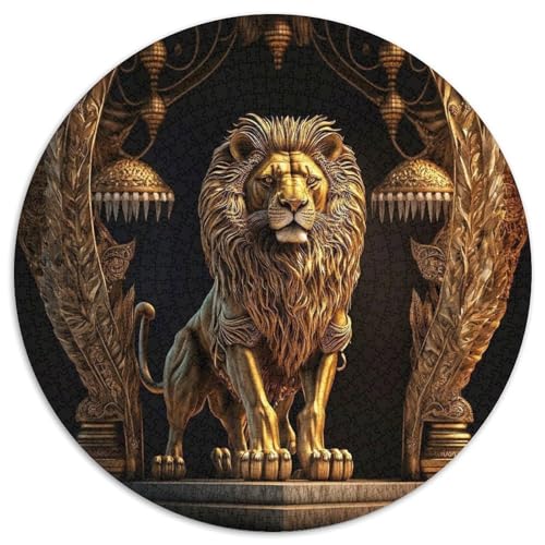 Mechanisches Tiger-Puzzle, rund, 1000 Teile, aus Pappe, für Erwachsene, interaktives Familienspiel, Denksportaufgabe, Lernspielzeug (Größe 67,5 x 67,5 cm) von LLONGKT