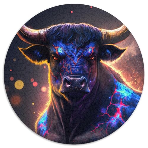 Mutant Cow Rundes Puzzle aus Pappe für Erwachsene, 1000-teiliges Denkspiel, Spiel für Erwachsene, interaktive Familienaktivität (Größe 67,5 x 67,5 cm) von LLONGKT