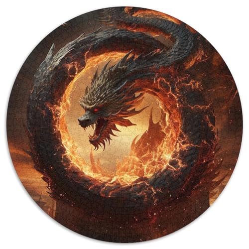 Mythische Feuerdrachen-Puzzles für Erwachsene, 1000 Teile, anspruchsvolles Denkspiel, Familienaktivität, Heimdekoration, (67,5 x 67,5 cm) von LLONGKT