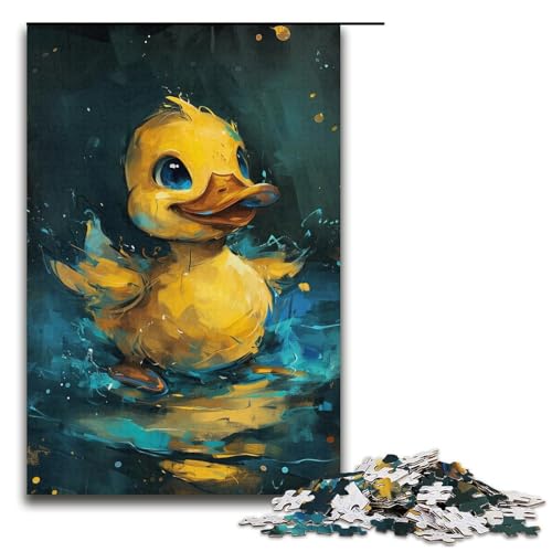 Niedliches kleines gelbes Enten-Puzzle mit 1000 Teilen für Erwachsene – anspruchsvolles Spiel, lustiges Geschenk (Größe 38 x 26 cm) von LLONGKT