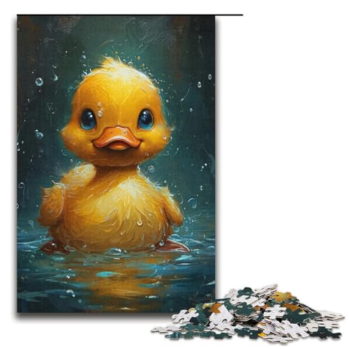 Niedliches kleines gelbes Enten-Puzzle mit 1000 Teilen für Erwachsene – anspruchsvolles Spiel, lustiges Geschenk (Größe 38 x 26 cm) von LLONGKT