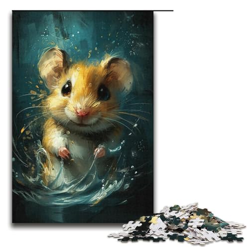 Niedliches kleines gelbes Tiger-Puzzle für Erwachsene, 1000 Teile – anspruchsvolles Spielangebot als Geschenk für die ganze Familie (Größe 38 x 26 cm) von LLONGKT