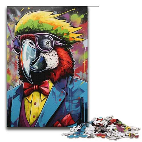 Papageien-Graffiti-Malpuzzle, 1000 Teile, Puzzle für Erwachsene, Kunstwerk, Spaß für Zuhause, Aktivitäten, Geburtstagsgeschenk, Reisegeschenk, Größe 38 x 26 cm Papageien-Graffiti-Malpuzzle, 1000 Teile, Puzzle für Erwachsene, Kunstwerk, Spaß für Zuhause, Aktivitäten, Geburtstagsgeschenk, Reisegeschenk, Größe 38 x 26 cm von LLONGKT