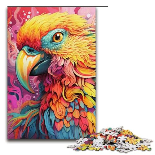 Papageien-Puzzle, 1000 Teile, für Erwachsene, Heimdekoration, Puzzle-Geschenkideen, geeignet für und Teenager ab 14 Jahren, Größe 38 x 26 cm von LLONGKT