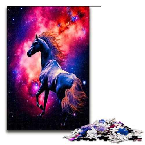 Pferde-Puzzle 1000 Teile für Erwachsene, Puzzle zum Stressabbau für Teenager ab 14 Jahren, Größe 50 x 75 cm von LLONGKT