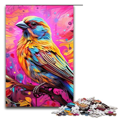 Pink Sparrow Puzzle für Erwachsene, 1000 Teile, Puzzlespiel für Jugendliche ab 14 Jahren, Größe 50 x 75 cm von LLONGKT