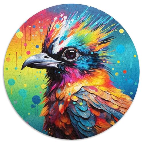 Psychedelic Bird Unmögliches Puzzle für Erwachsene, Puzzle für Erwachsene, 1000 Teile, Lernspielzeug für Teenager, Heimbüro-Dekor (67,5 x 67,5 cm) von LLONGKT