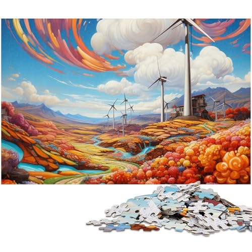 Psychedelic Wind Park DIY Puzzle Erwachsene 1000 Teile Puzzle Spielzeug Einzigartige Wohnkultur und Geschenke Geeignet für und Teenager ab 14 Jahren Größe 50x75cm von LLONGKT