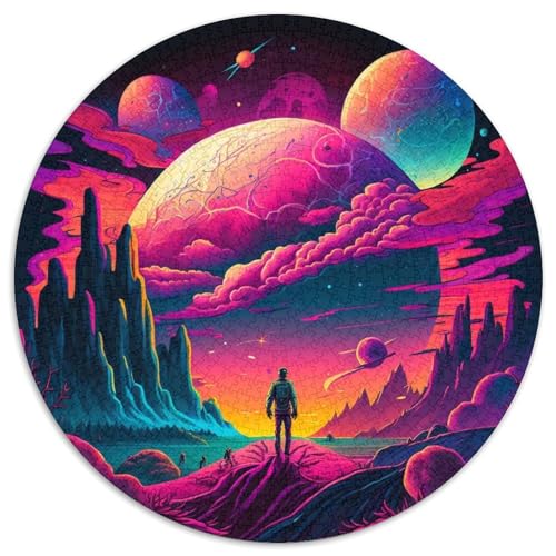 Psychedelische Alien-Landschaft, Puzzle für Erwachsene, 1000 Teile, Geschenkidee zum Geburtstag für Erwachsene, anspruchsvolles Denkspiel (67,5 x 67,5 cm) von LLONGKT