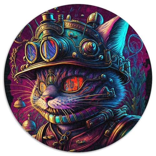 Psychedelischer Katzenkrieger-Puzzle für Erwachsene, 1000 Teile, anspruchsvolles Denkspiel, Familienaktivität, Heimdekoration, (67,5 x 67,5 cm) von LLONGKT