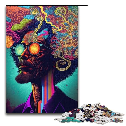 Psychedelisches Denkspiel, 1000-teiliges Puzzle für Erwachsene, einzigartiges Geburtstags-Puzzle, Größe 38 x 26 cm Psychedelisches Denkspiel, 1000-teiliges Puzzle für Erwachsene, einzigartiges Geburtstags-Puzzle, Größe 38 x 26 cm von LLONGKT