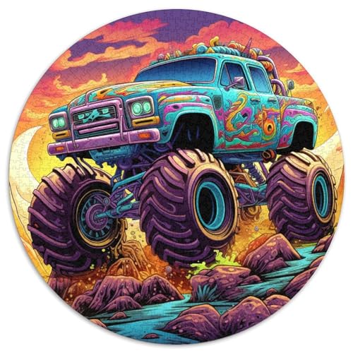 Psychedelisches Truck-Puzzle für Erwachsene, 1000 Teile, Geburtstagsgeschenkidee für Erwachsene, anspruchsvolles Denkspiel (67,5 x 67,5 cm) von LLONGKT
