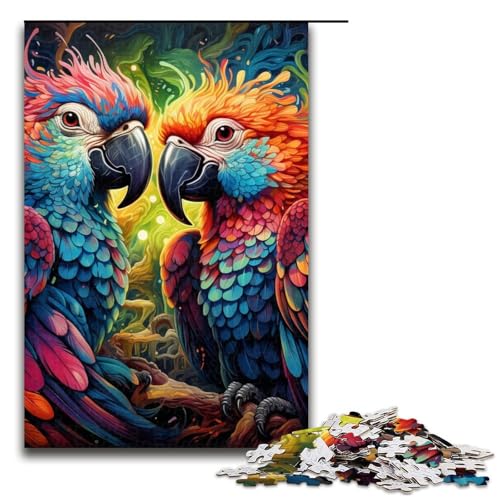 Puzzle, bunter Papagei, 1000 Teile, für Erwachsene, Puzzle, Wanddekoration, Wanddekoration, einzigartige Geburtstagsgeschenke, Größe 50 x 75 cm Puzzle, bunter Papagei, 1000 Teile, für Erwachsene, Puzzle, Wanddekoration, Wanddekoration, einzigartige Geburtstagsgeschenke, Größe 50 x 75 cm von LLONGKT
